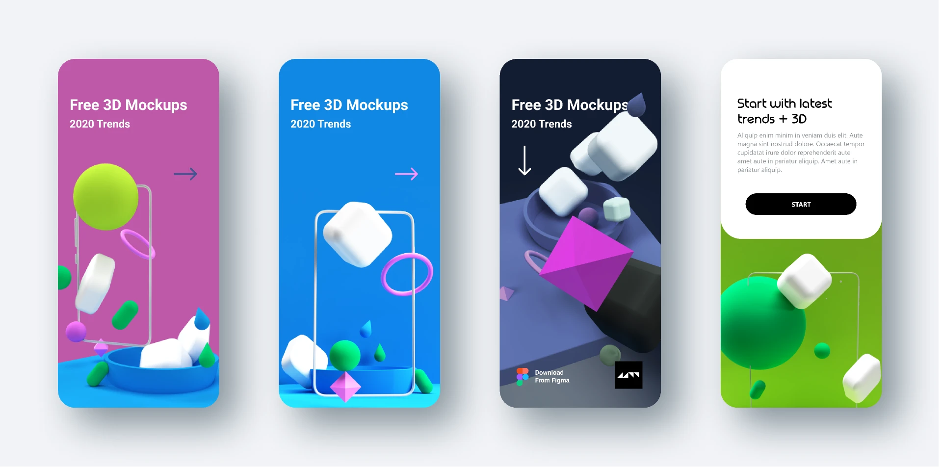  3D models for your new app design for Figma and Adobe XD