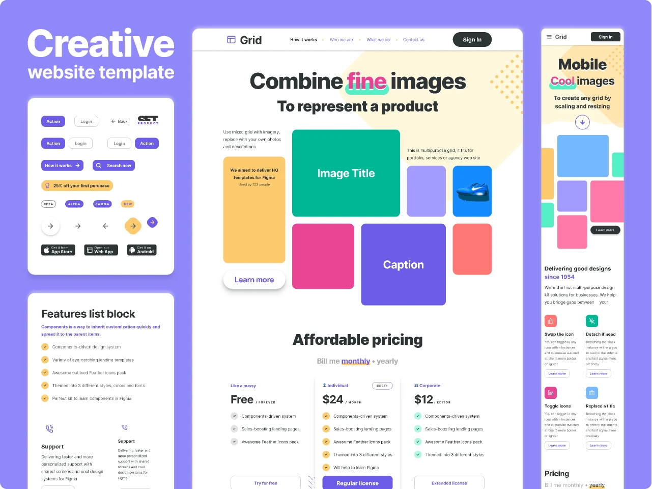  Creative Website Template for Figma for Figma and Adobe XD