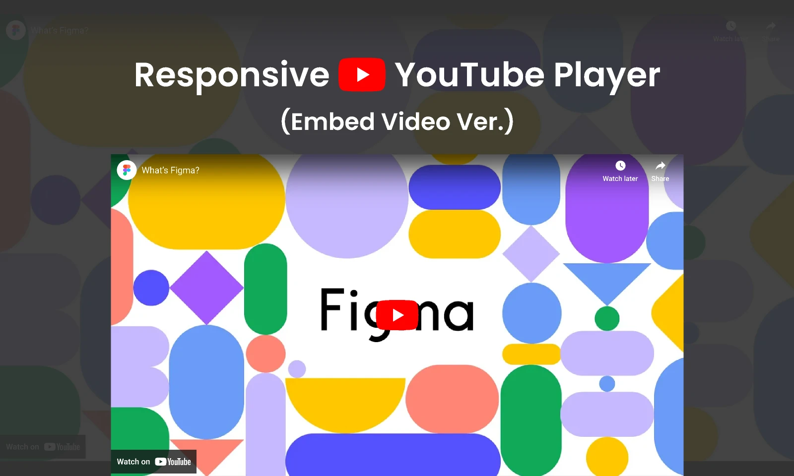  Responsive YouTube Player (Embed Video) for Figma and Adobe XD
