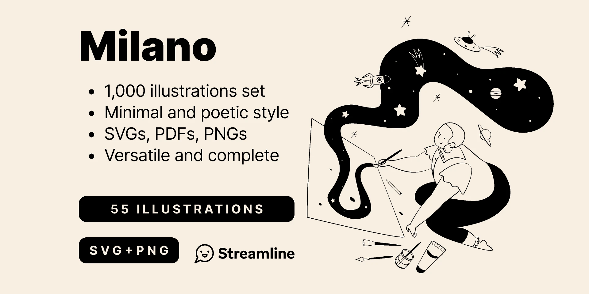 1,000 Free Illustrations - Milano for Figma and Adobe XD