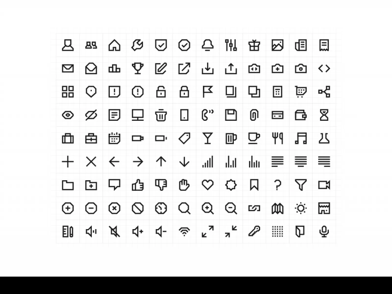 108 Geometric Line UI Icons  - Free Figma Template