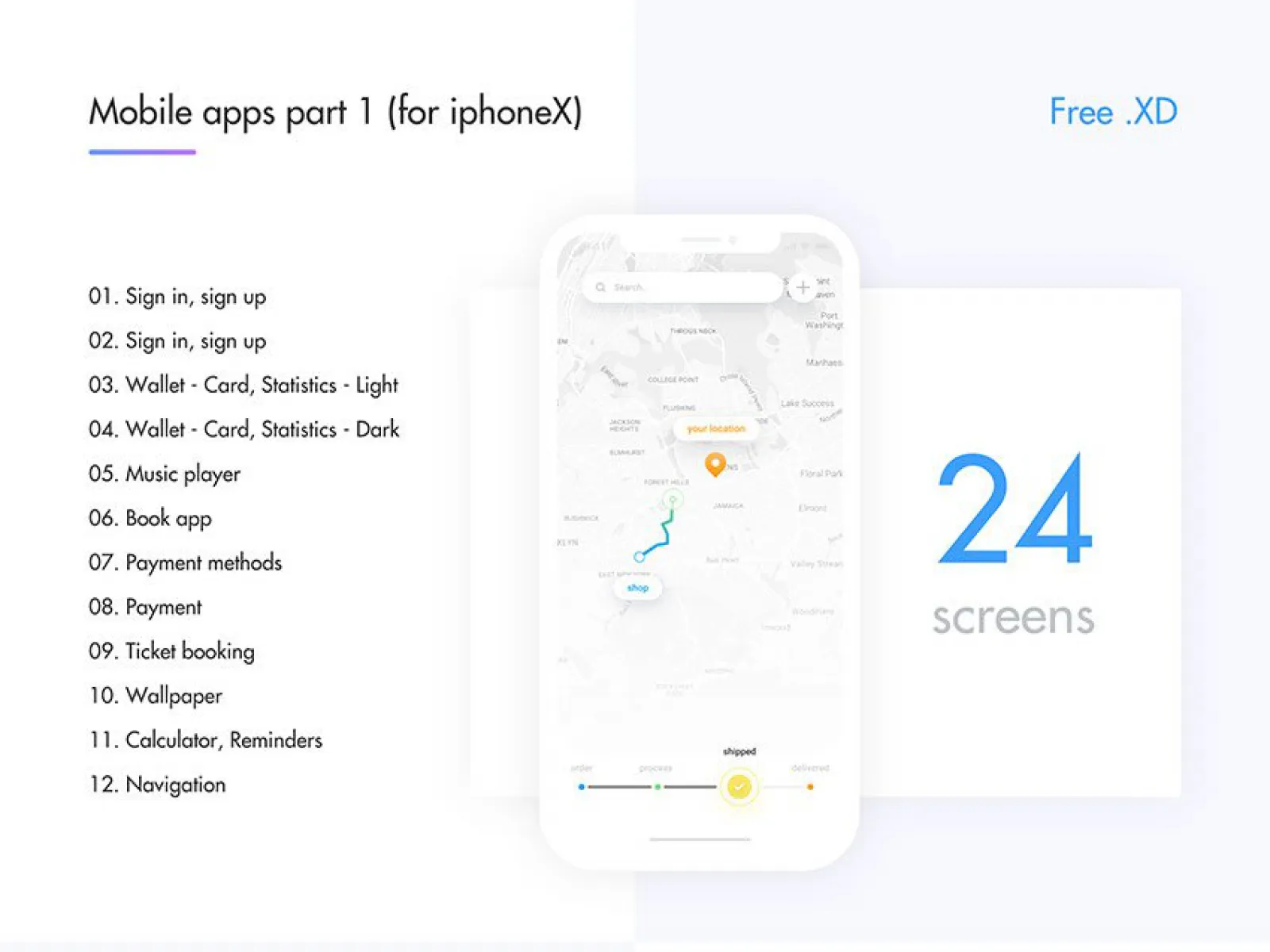12 Mobile Apps UI Kits  - Free Figma Template