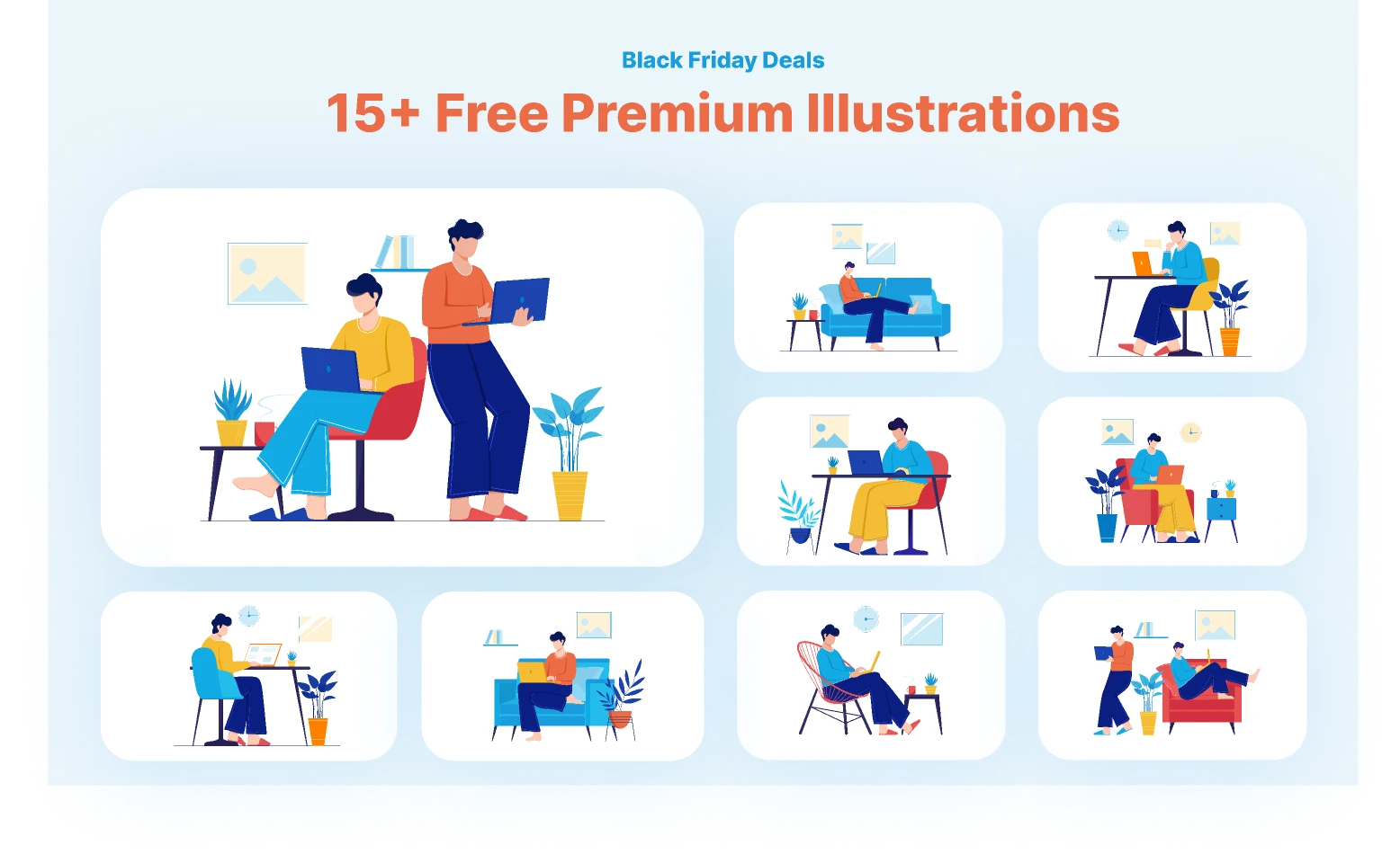 15+ free illustrations for Figma and Adobe XD