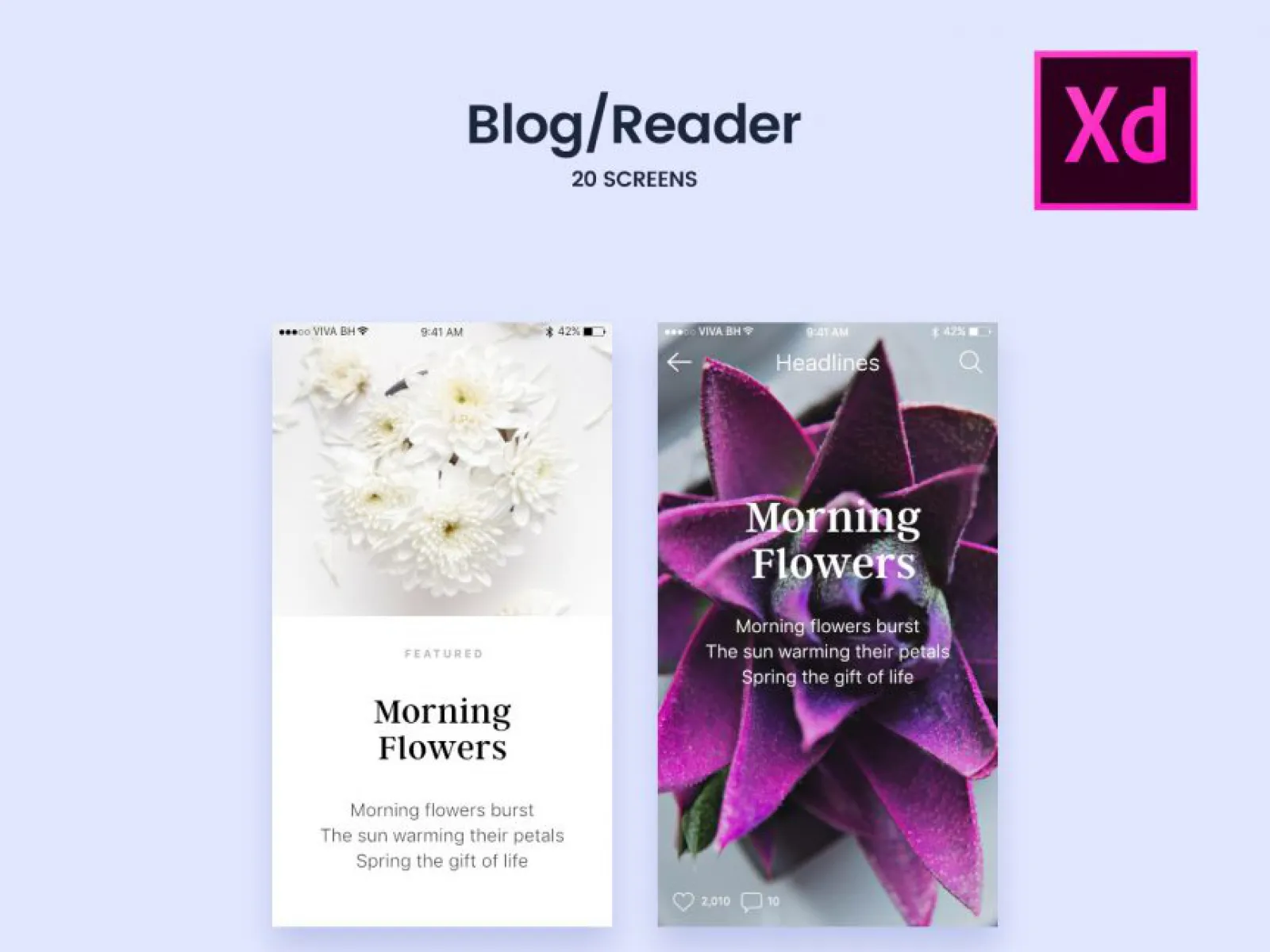 20 Blog Reader UI Screens  - Free Figma Template