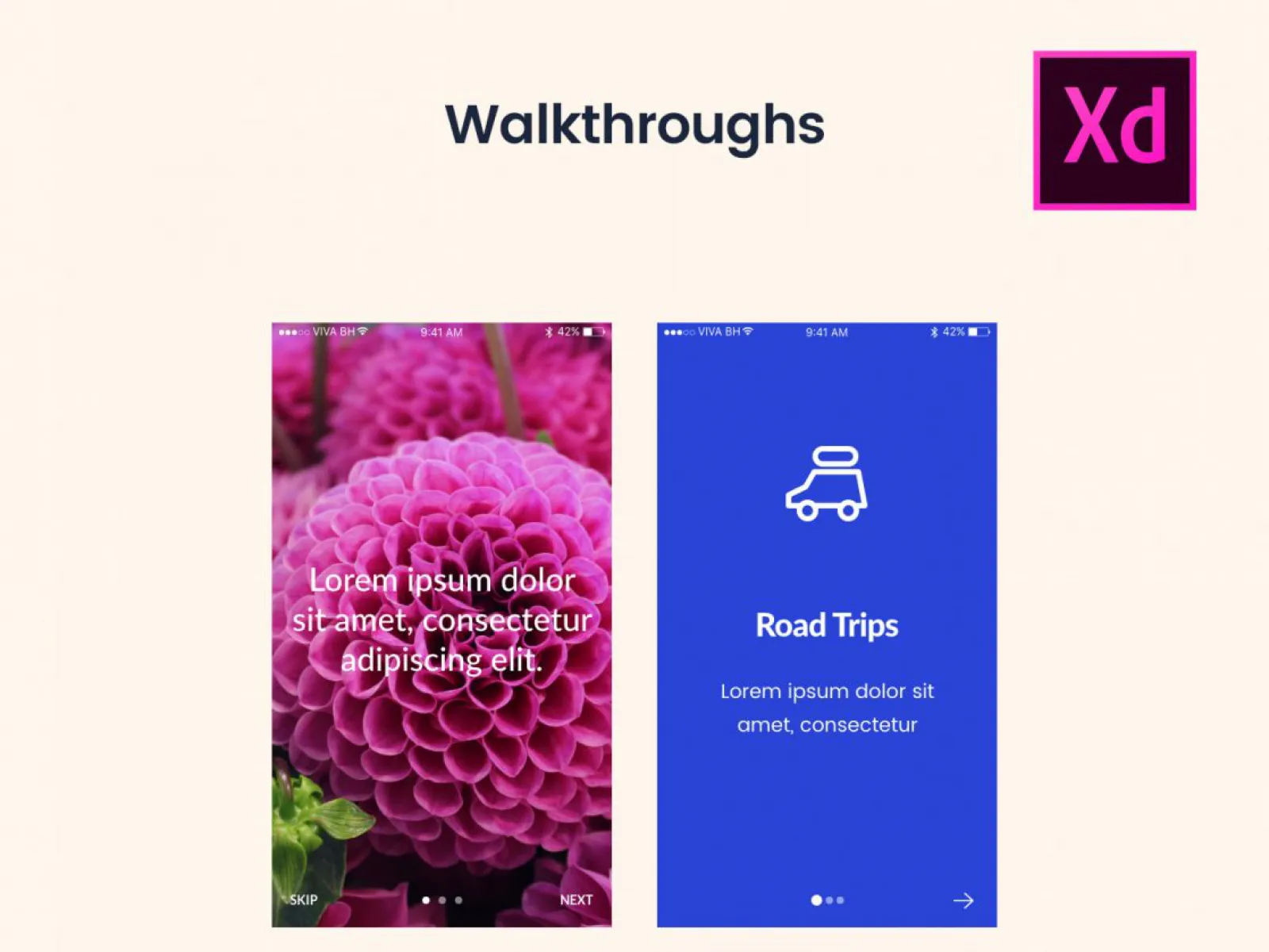 20 Walkthrough Screens  - Free Figma Template