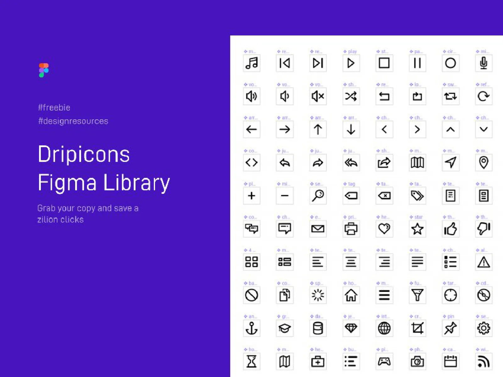 200 Dripicons Figma Library  - Free Figma Template