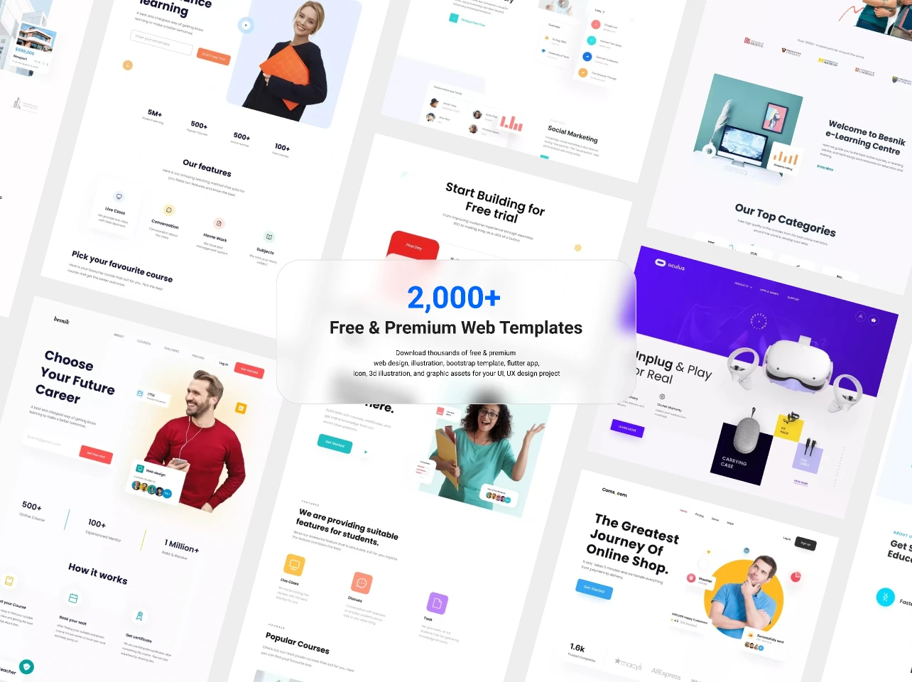 2000+ Web Templates for Figma and Adobe XD