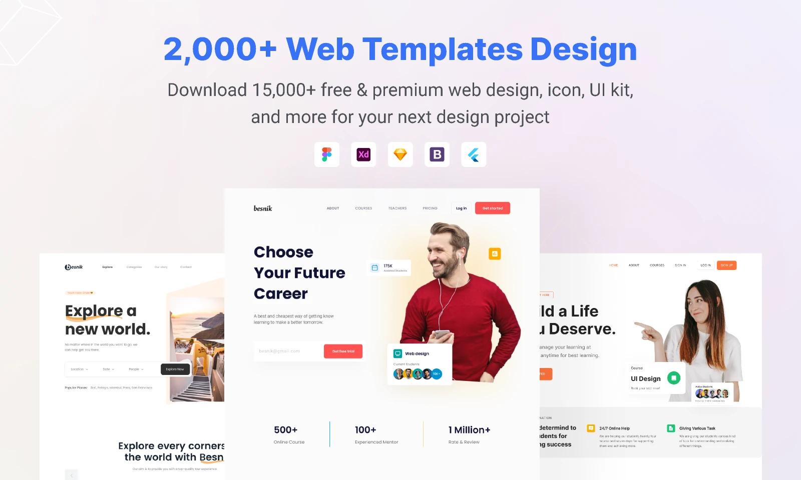 2000+ Web Templates Design ( Template & Block ) for Figma and Adobe XD