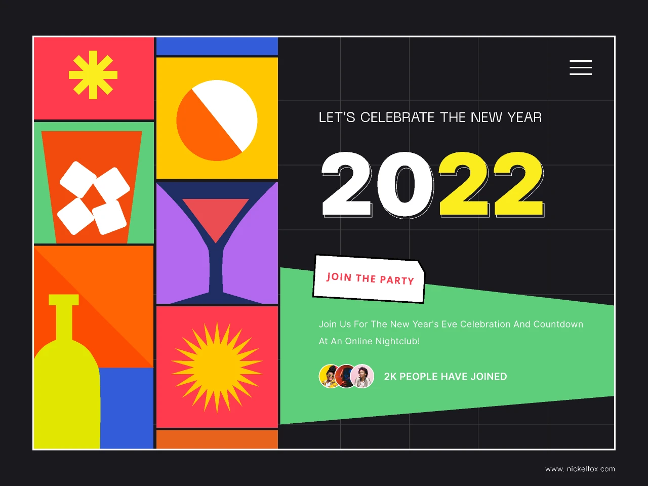 2022 New Year Virtual Party for Figma and Adobe XD