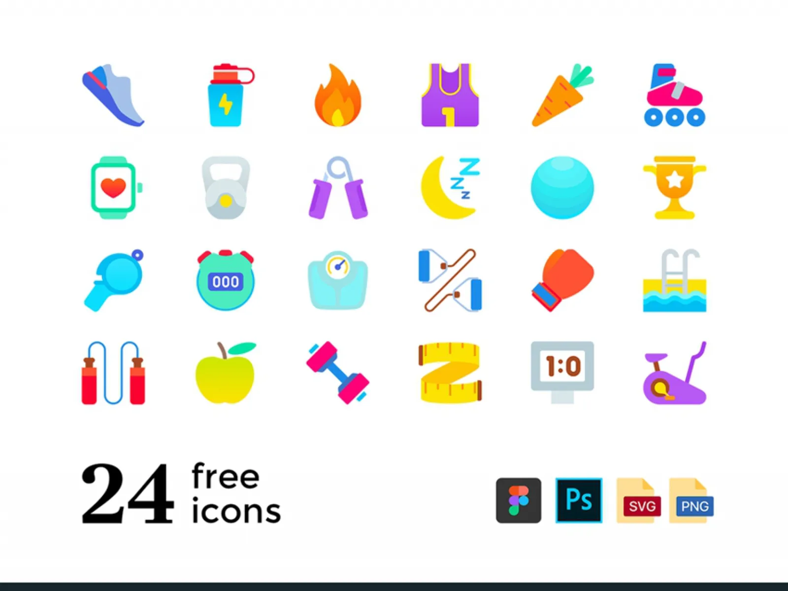 24  Fitness and Sport Icons  - Free Figma Template