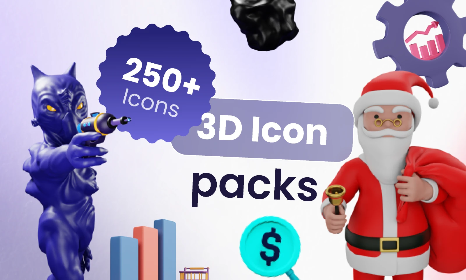 250+ 3D icon packs for Figma and Adobe XD