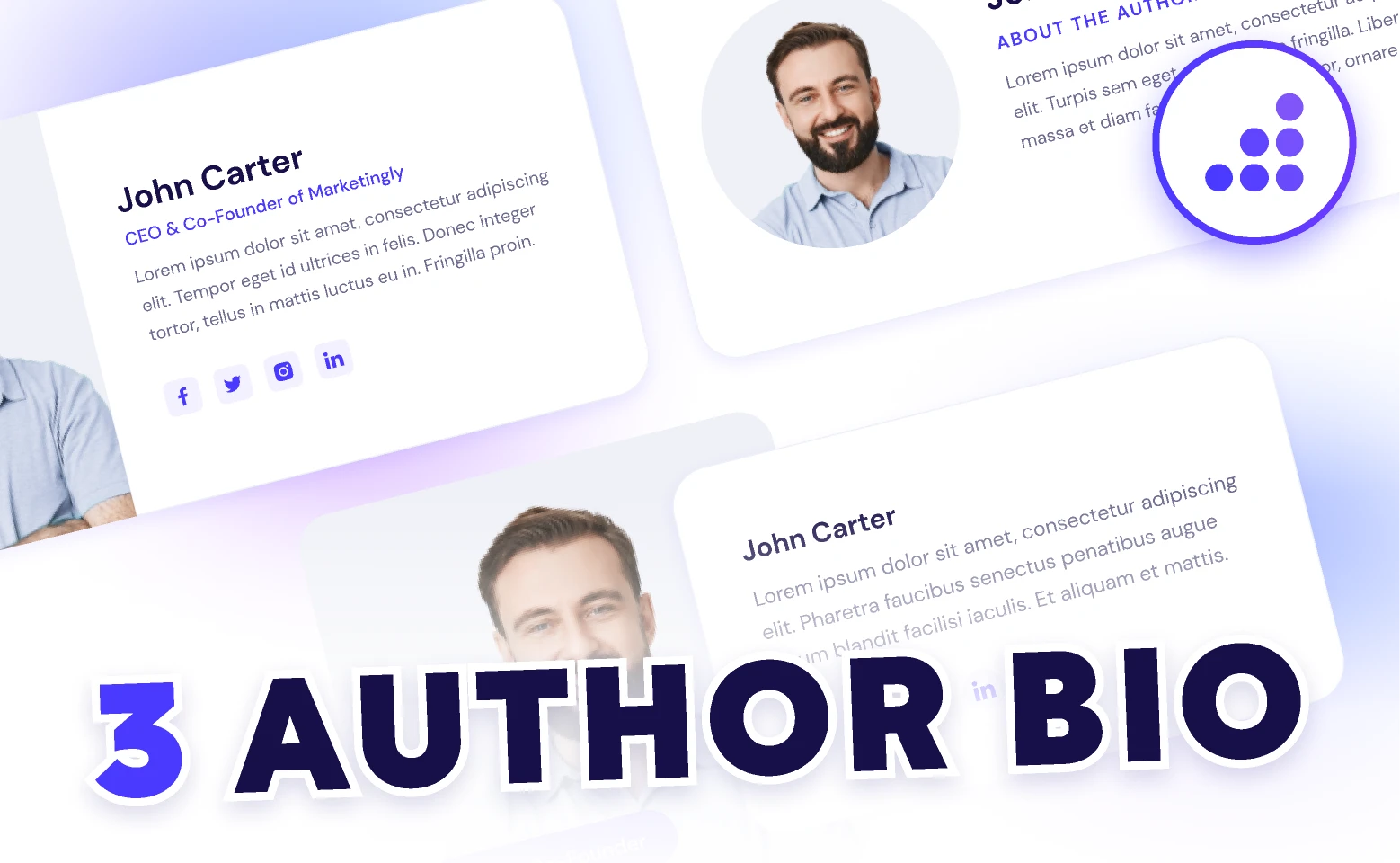 3 Author Bio Box Template | BRIX Templates for Figma and Adobe XD