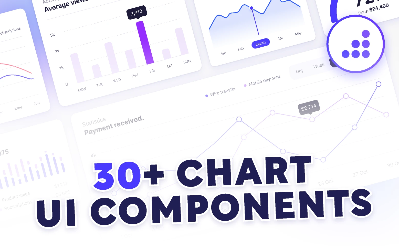 30+ Chart UI Components | BRIX Templates for Figma and Adobe XD