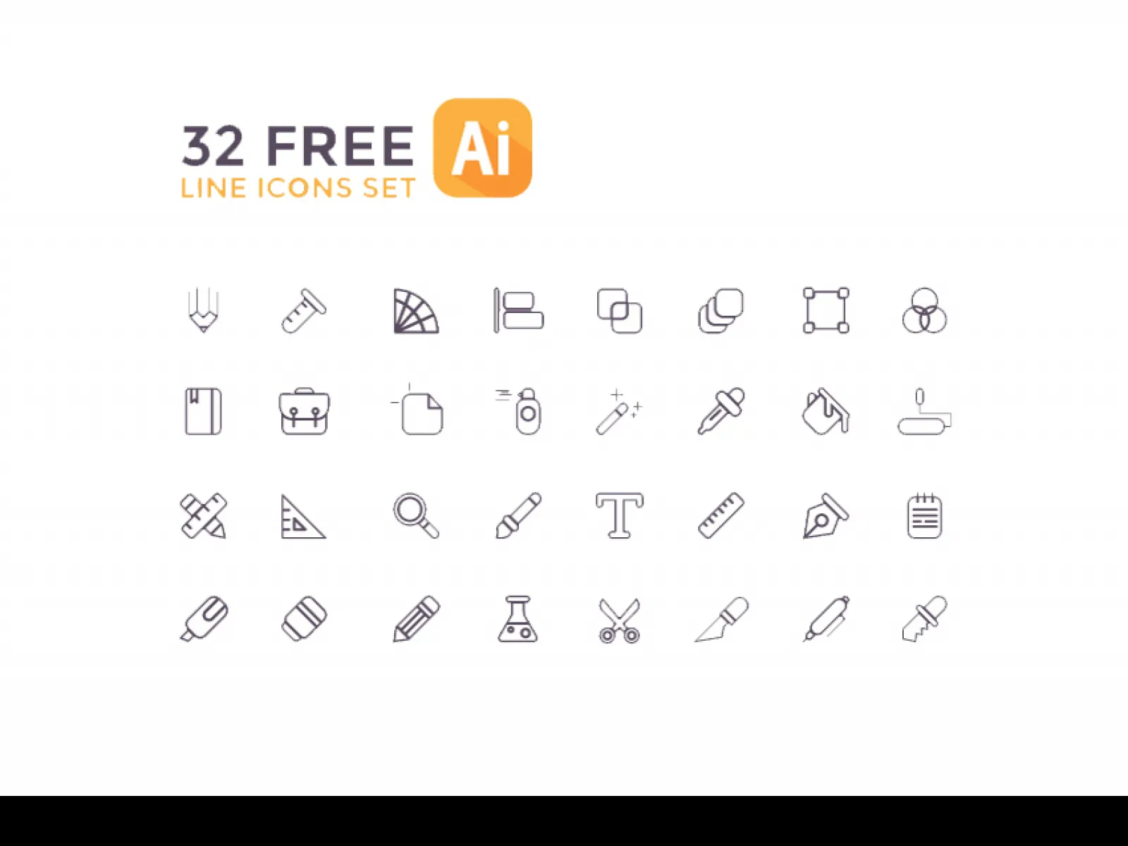 32 Free Line Icons Set  - Free Figma Template