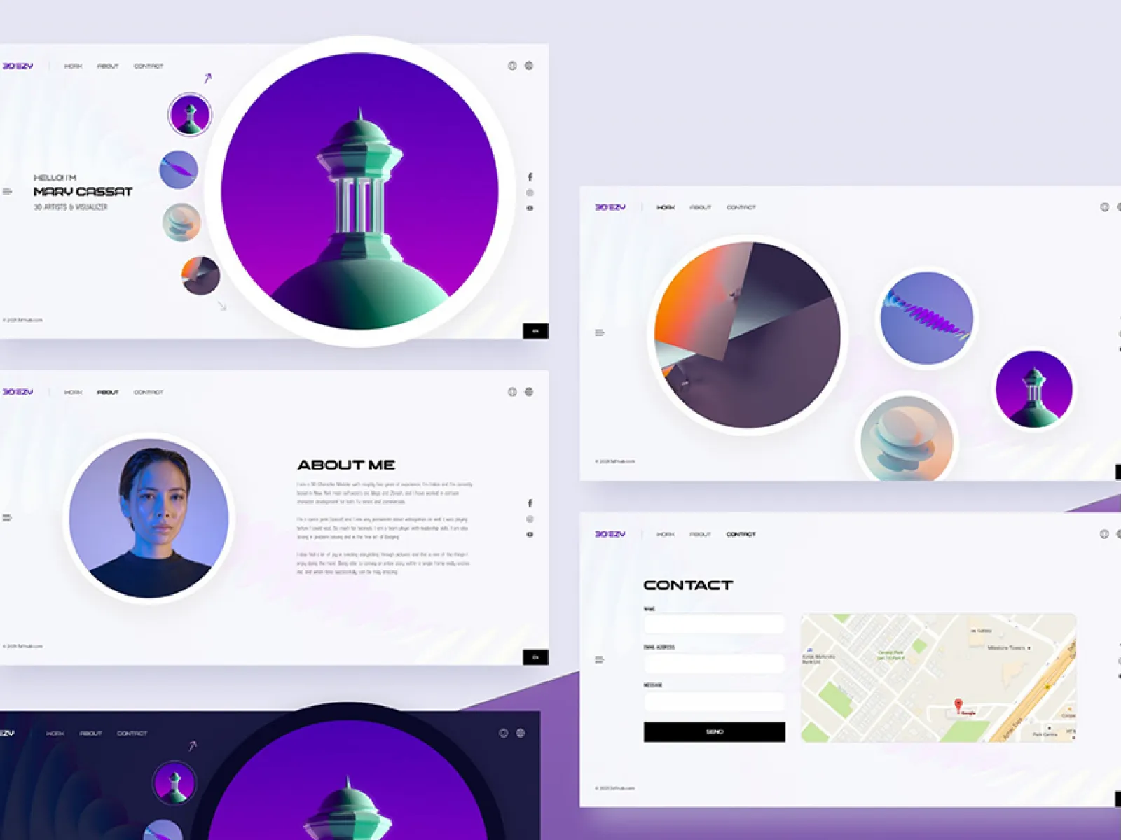 3D Artist Portfolio UI Kit  - Free Figma Template