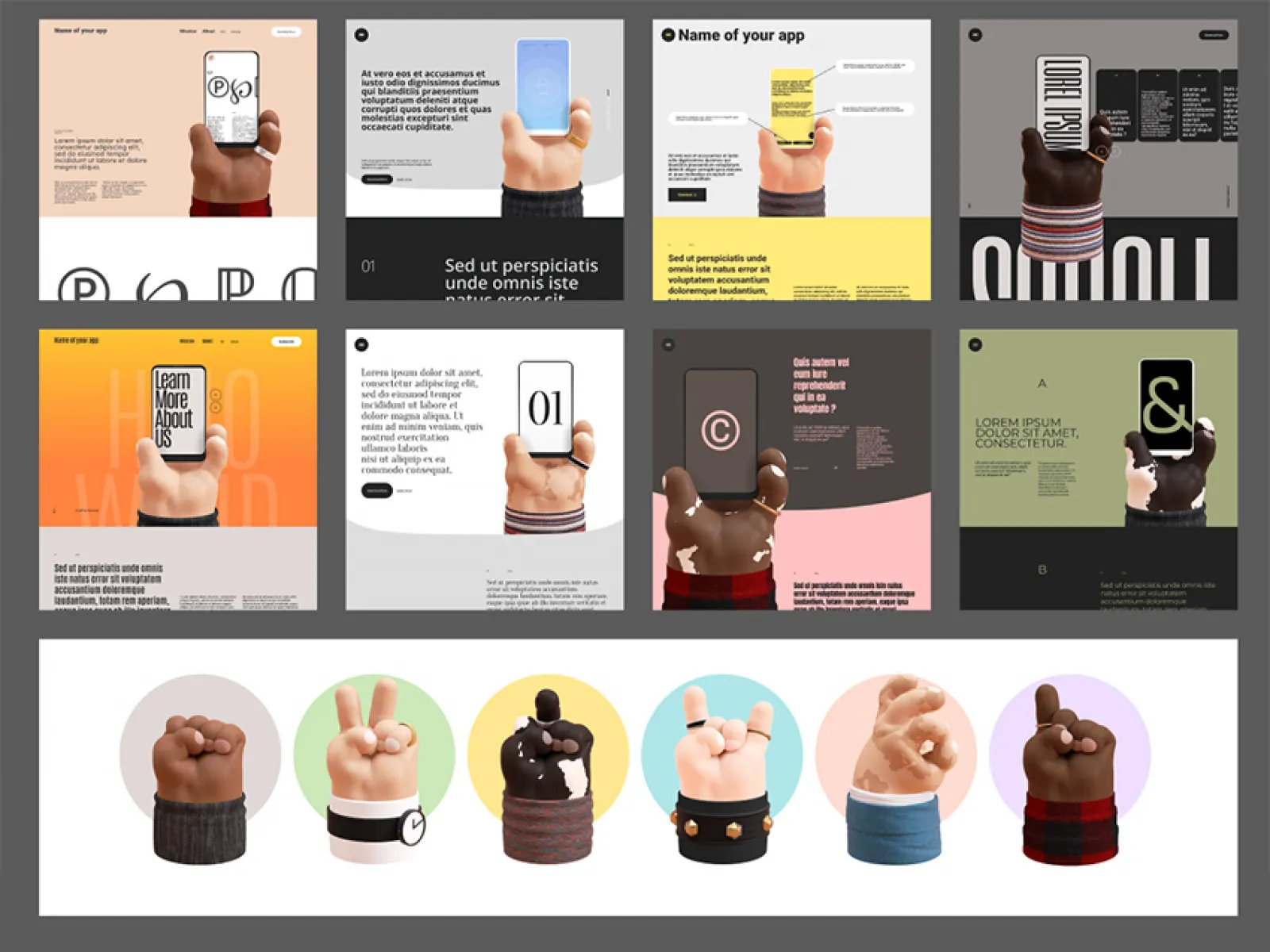 3D Cartoon Hands  - Free Figma Template