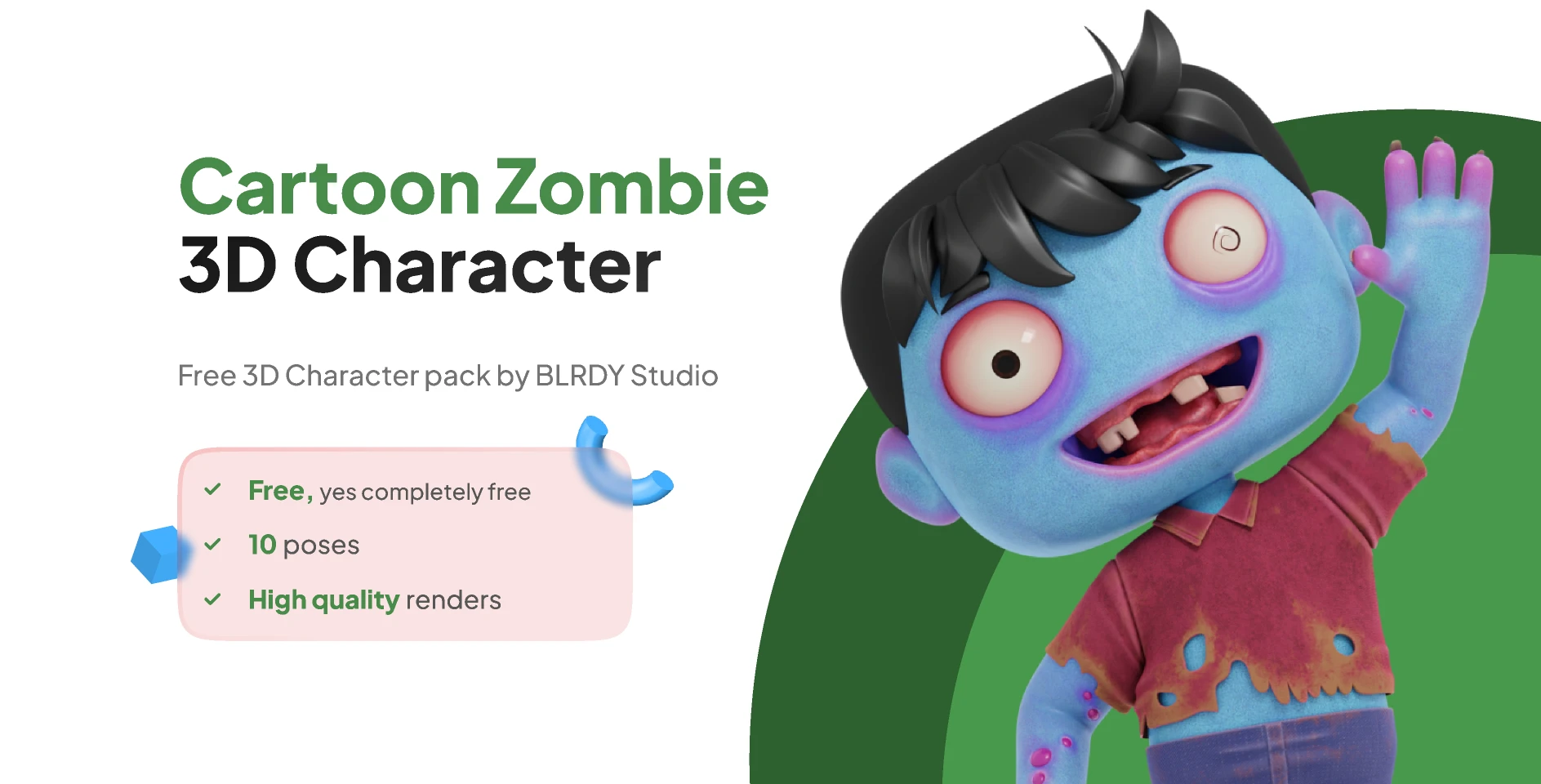 3D Cartoon Zombie for Figma and Adobe XD