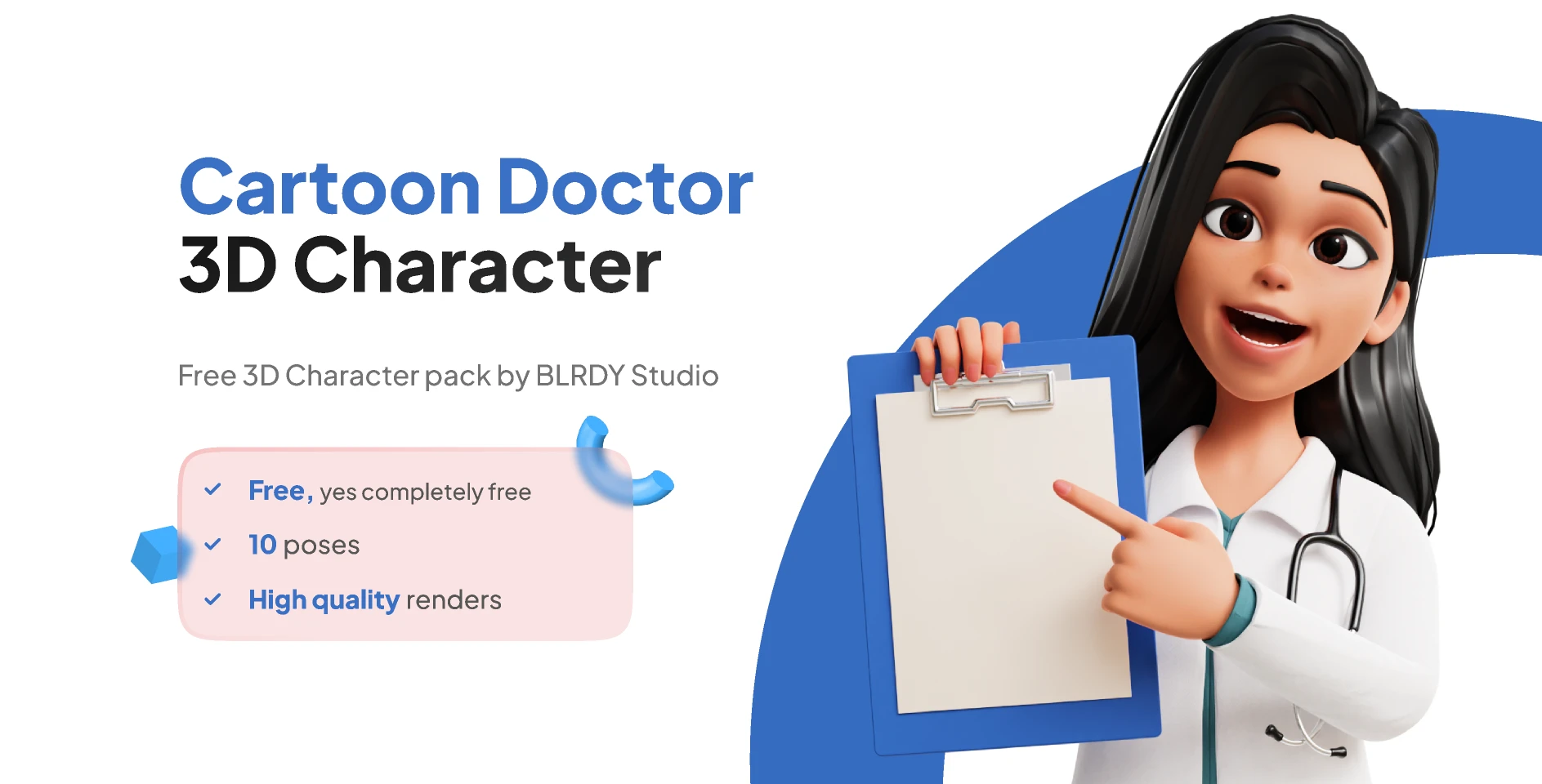 3D Female Doctor Illustrations for Figma and Adobe XD