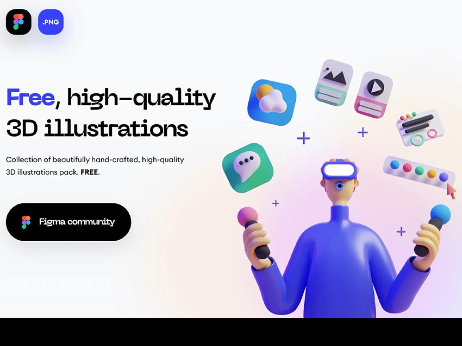 3D Figma Illustration Pack  - Free Figma Template
