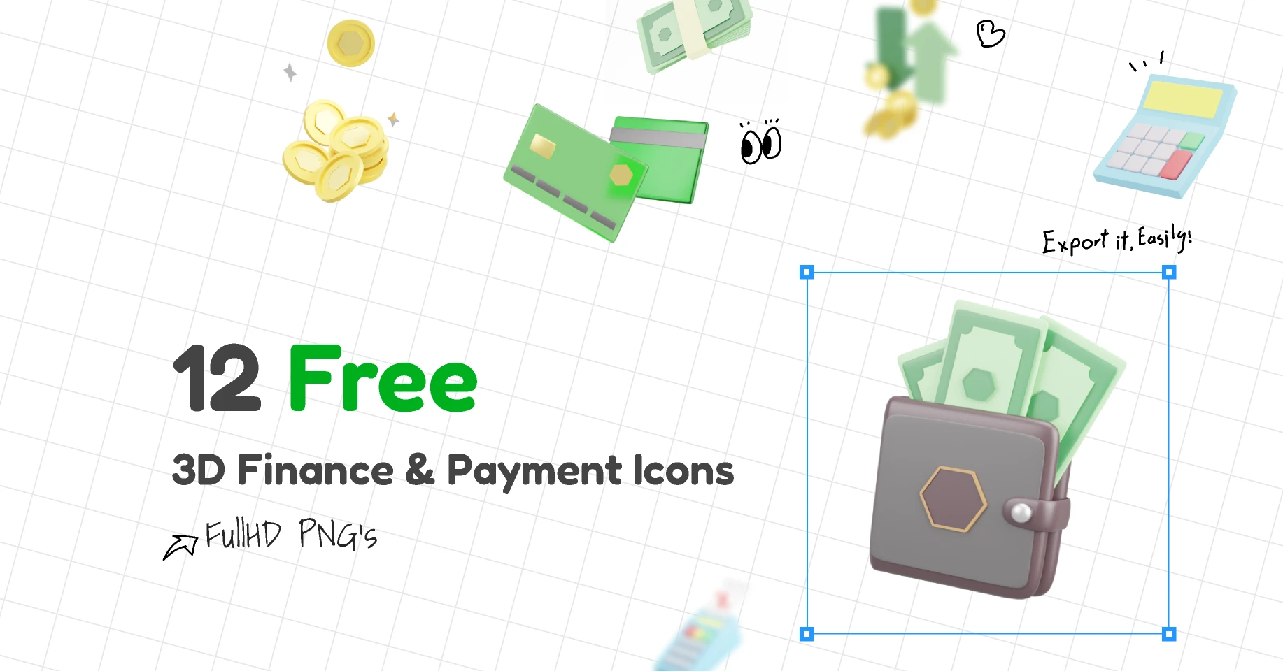 3D Finance & Payment Icons for Figma and Adobe XD