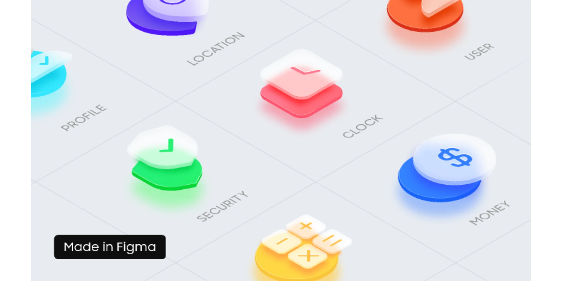 3D Glossy Icons for Figma and Adobe XD