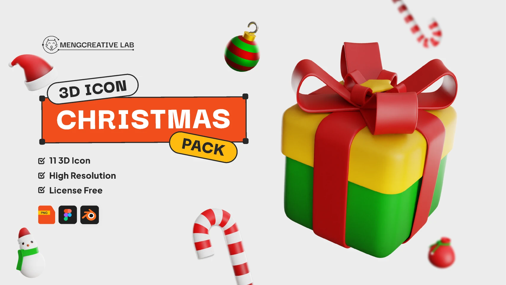 3D Icon Christmas  pack FREE for Figma and Adobe XD