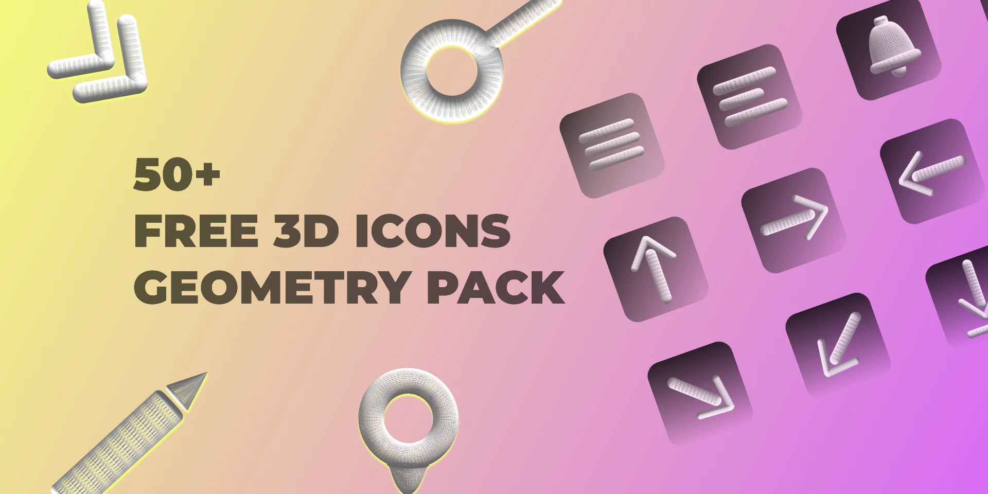 3D ICONS GEOMETRY PACK for Figma and Adobe XD