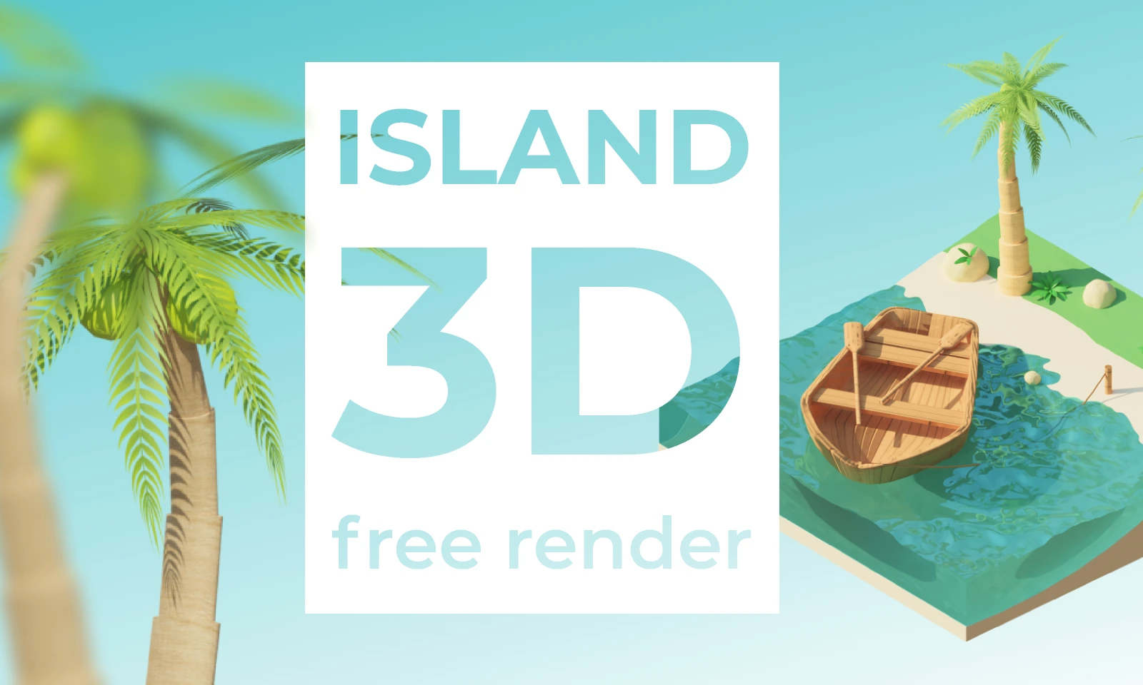 3D Island FREE for Figma and Adobe XD