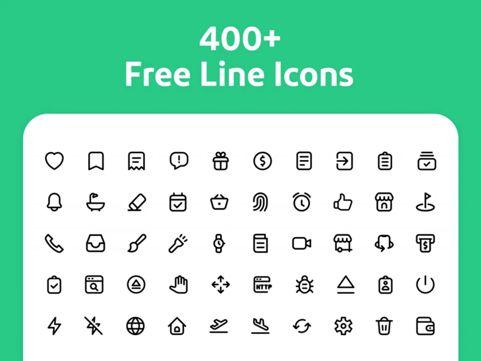 400+ Line Icons  - Free Figma Template
