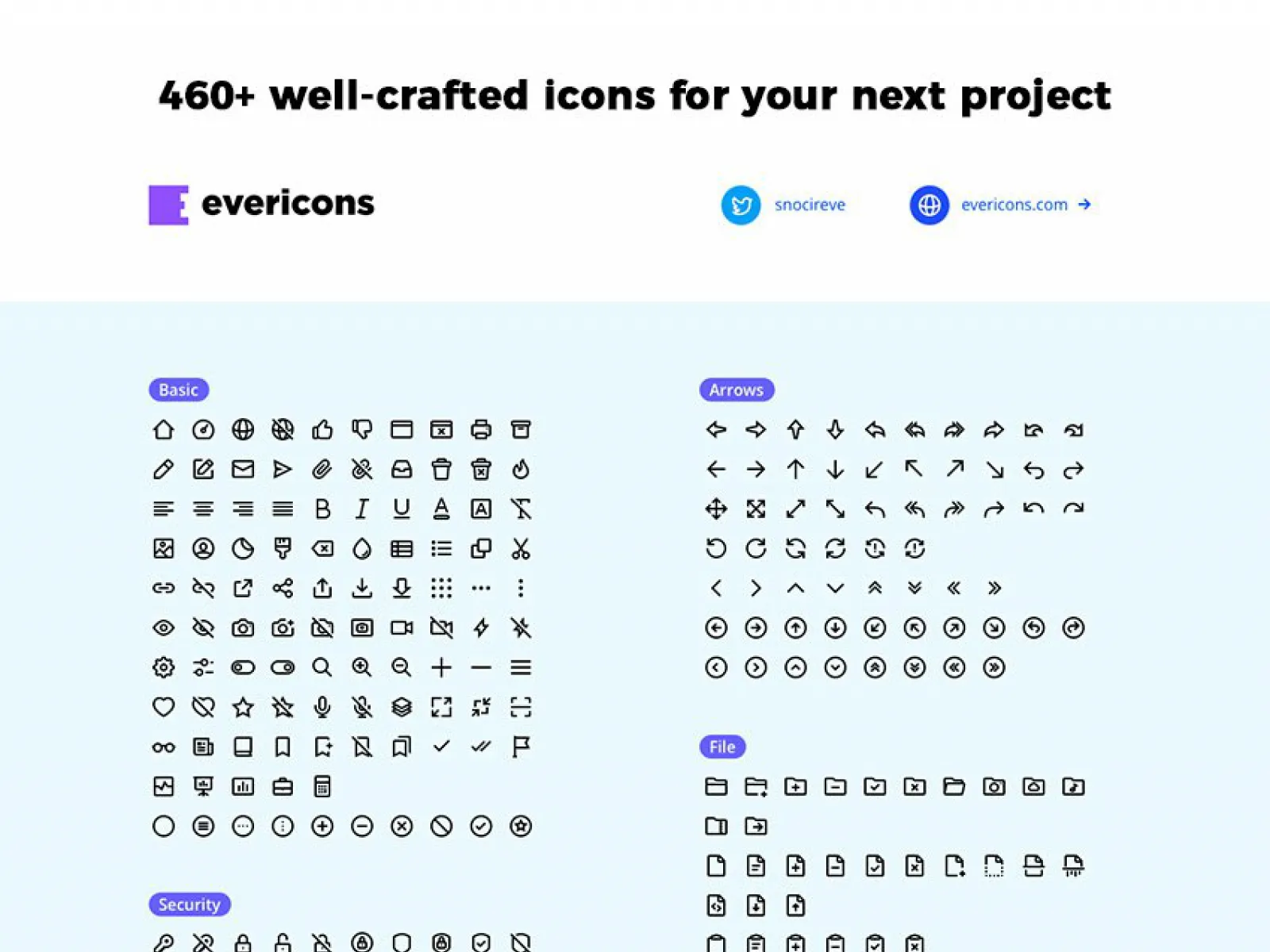 460 Free Minimalistic Icons  - Free Figma Template