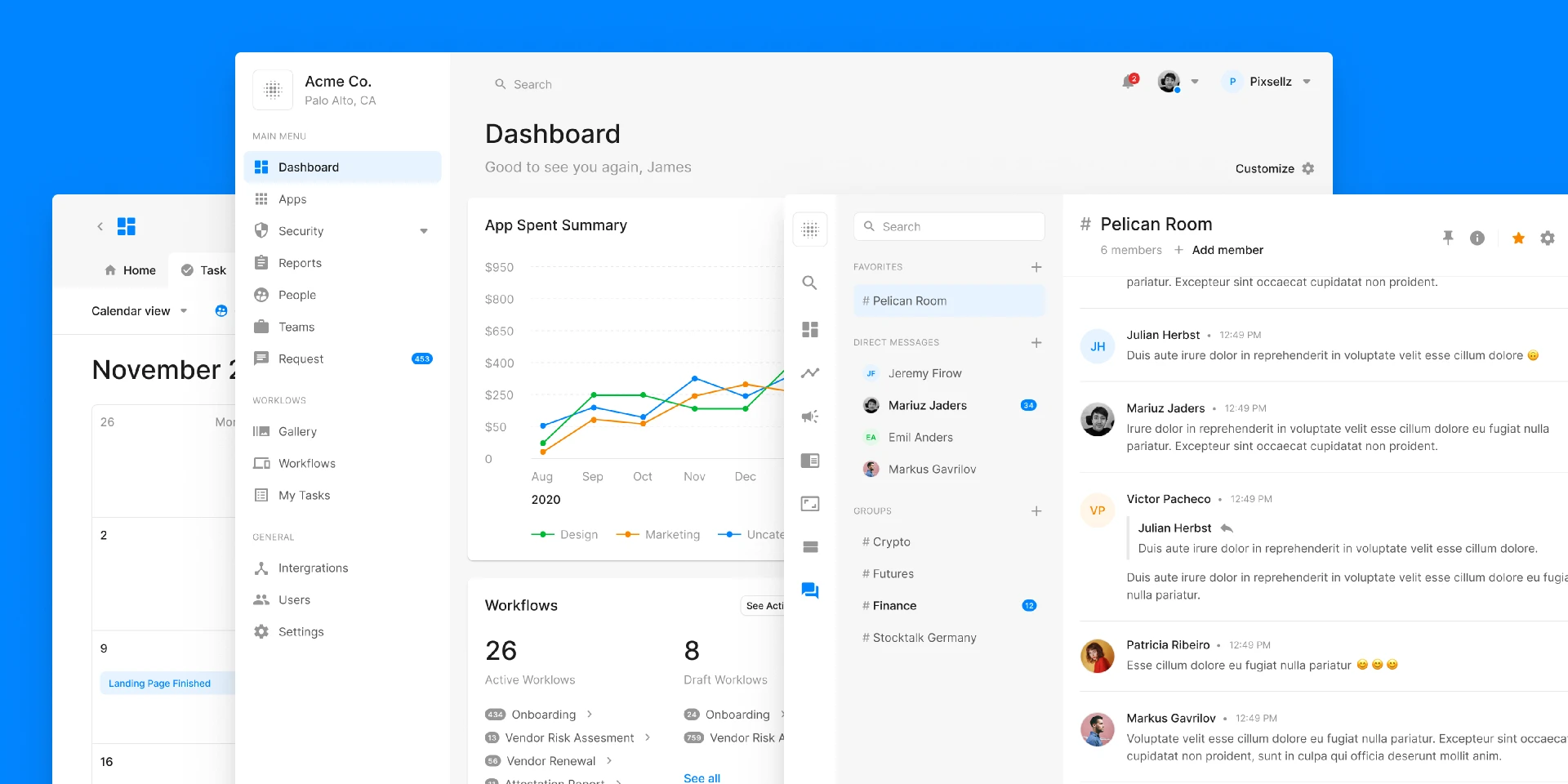 5 Dashboard Pages Free (Echotemplate) for Figma and Adobe XD