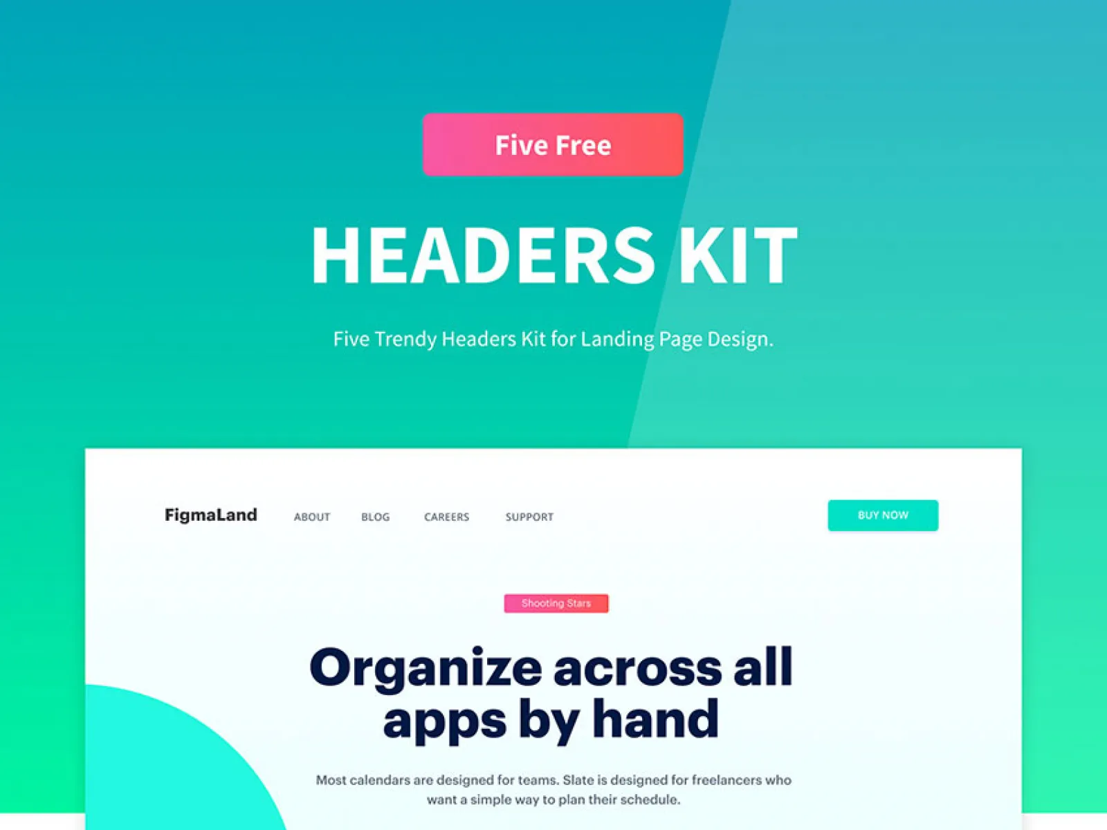 5 Trendy Headers UI Kit  - Free Figma Template