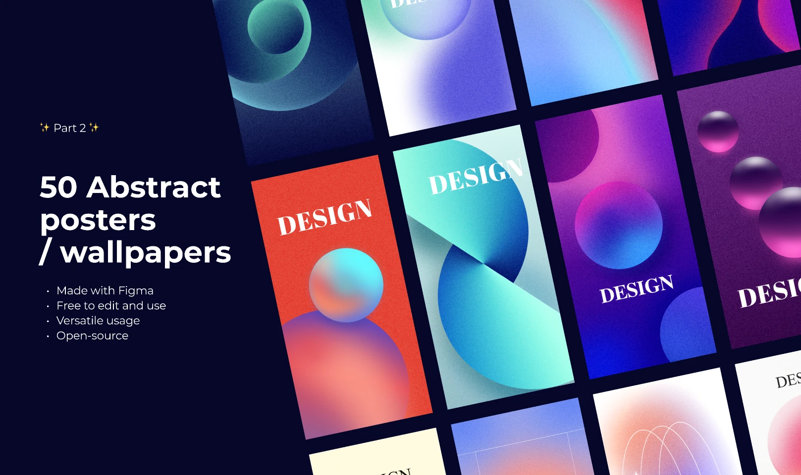 50 Abstract posters/wallpapers (Part 2) for Figma and Adobe XD