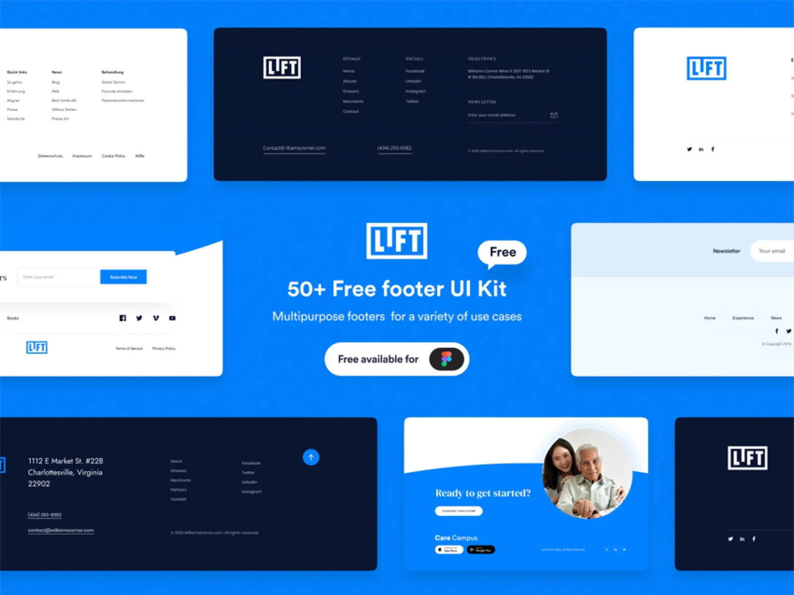50+ FREE Footers UI Kit  - Free Figma Template