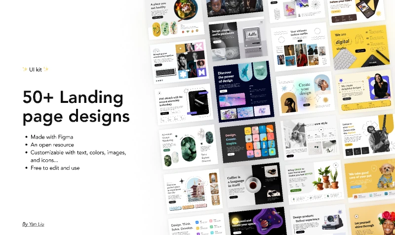 50+ Landing page designs for Figma and Adobe XD
