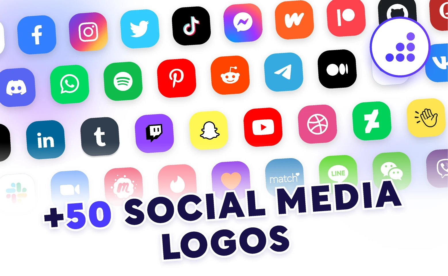 50+ Social Media Logos | BRIX Templates for Figma and Adobe XD