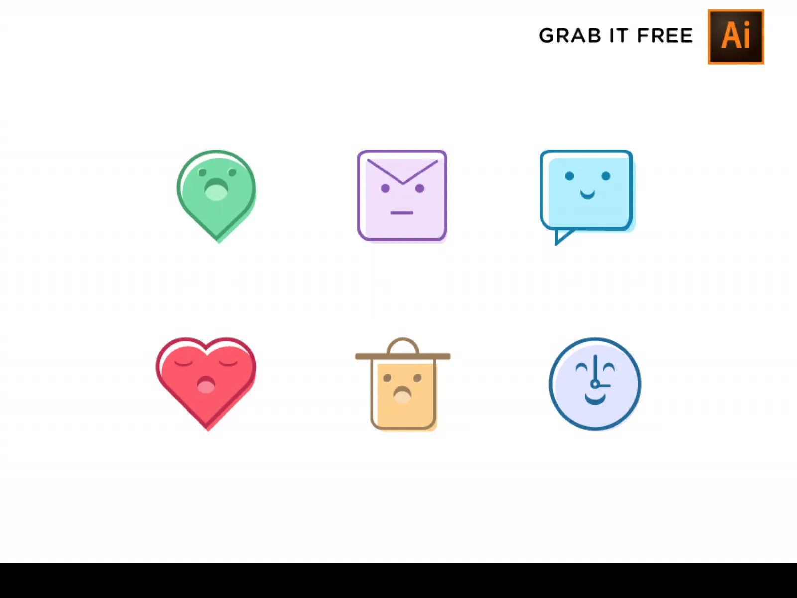 6 Cute & Sweet Free Icons  - Free Figma Template
