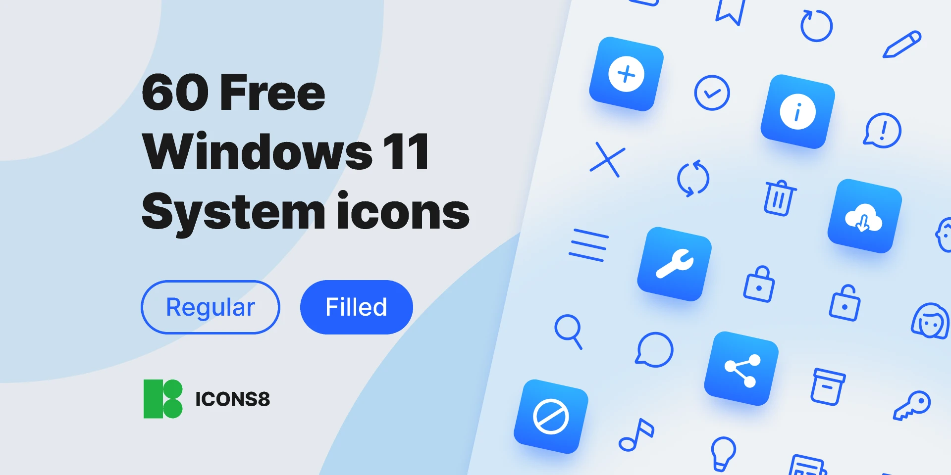 60 Free Windows11 System icons for Figma and Adobe XD