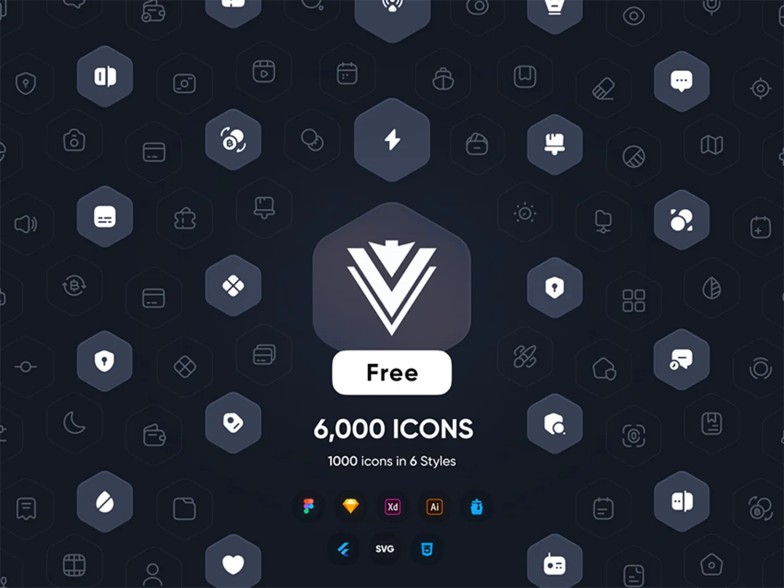 6000 Flat Icons Pack  - Free Figma Template