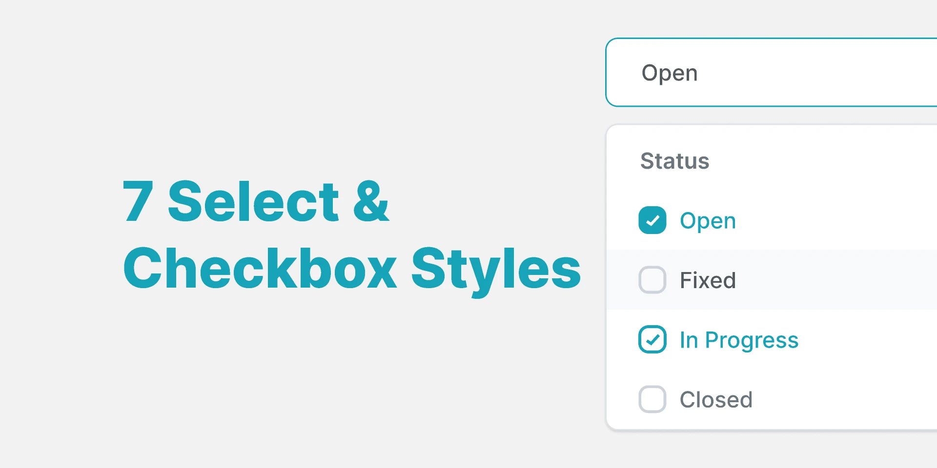 7 Select & Checkbox Styles for Figma and Adobe XD