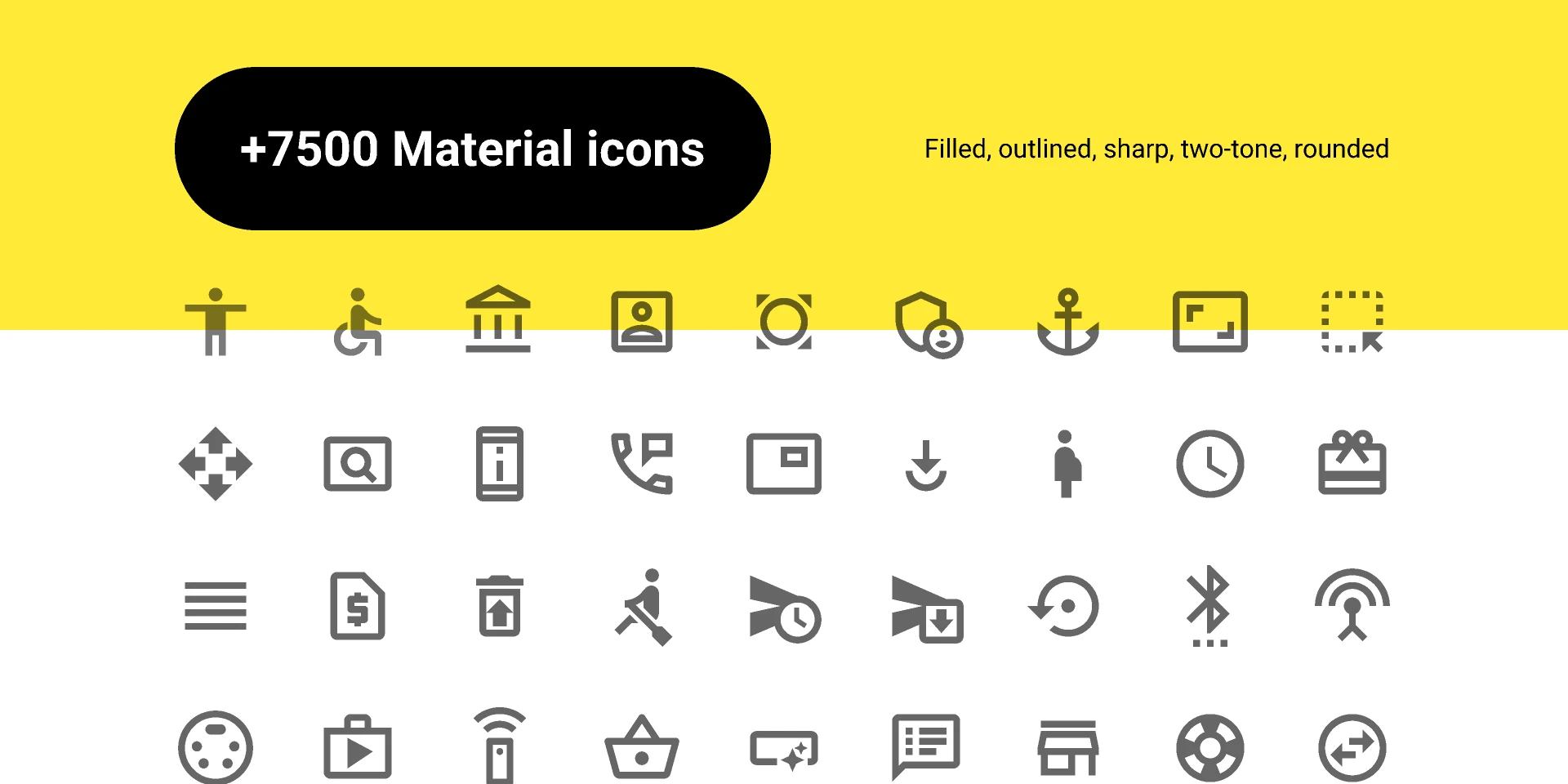 +7500 Material Icons for Figma and Adobe XD
