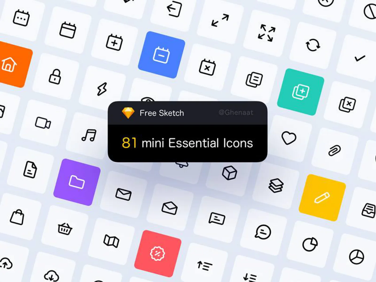 81 Free Mini Essential Icons  - Free Figma Template
