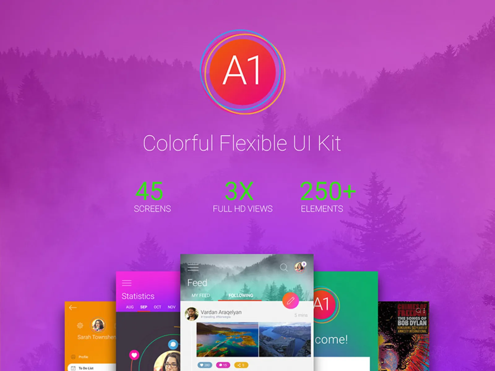 A1 Social App Design UI Kit  - Free Figma Template
