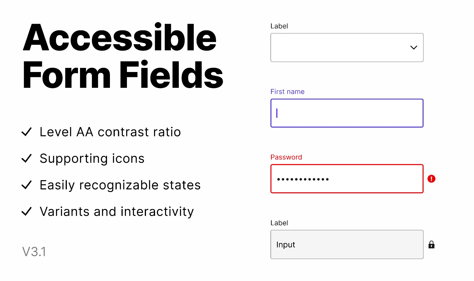 Accessible Form Fields for Figma and Adobe XD