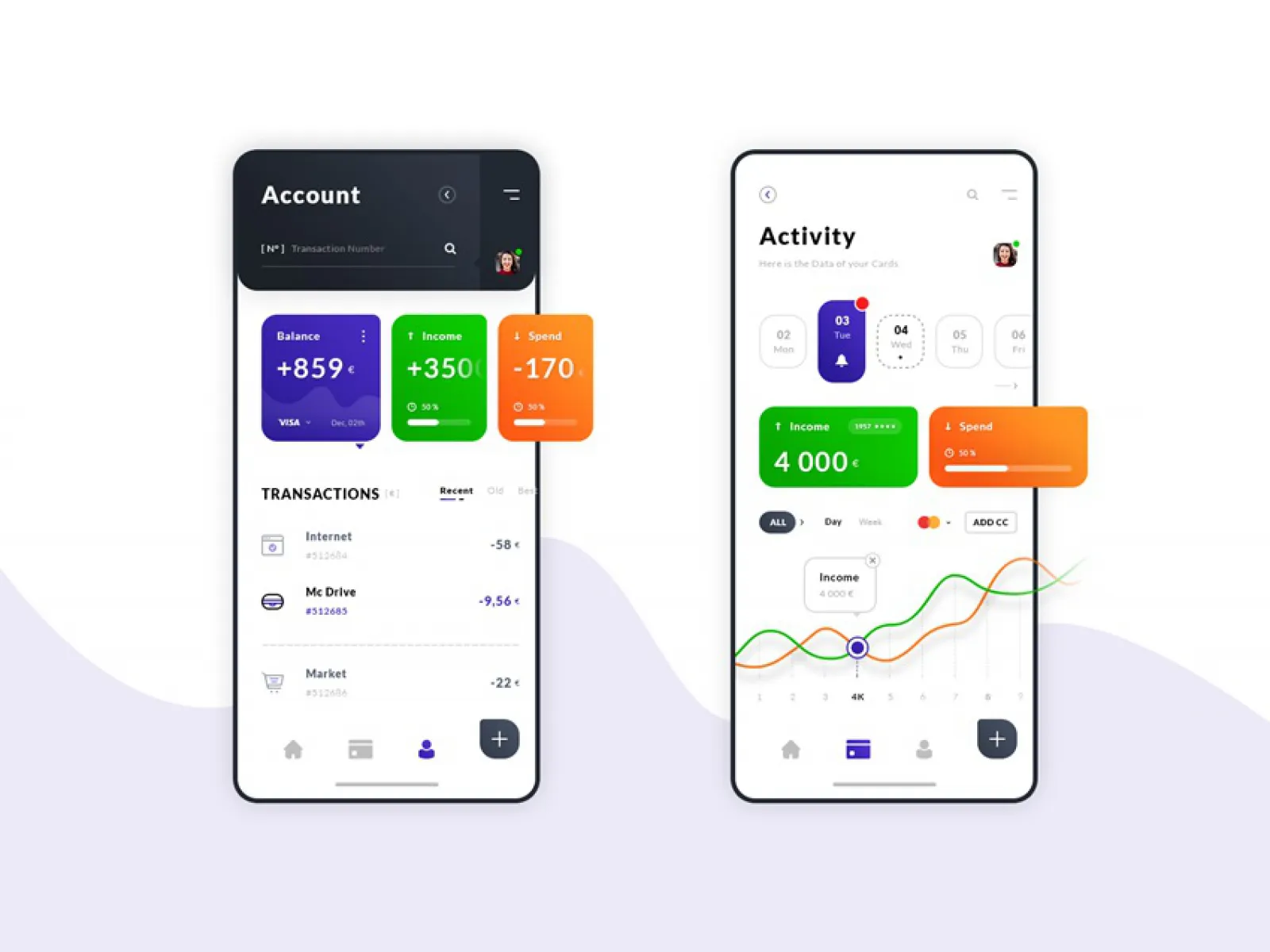 Account and Activity App  - Free Figma Template
