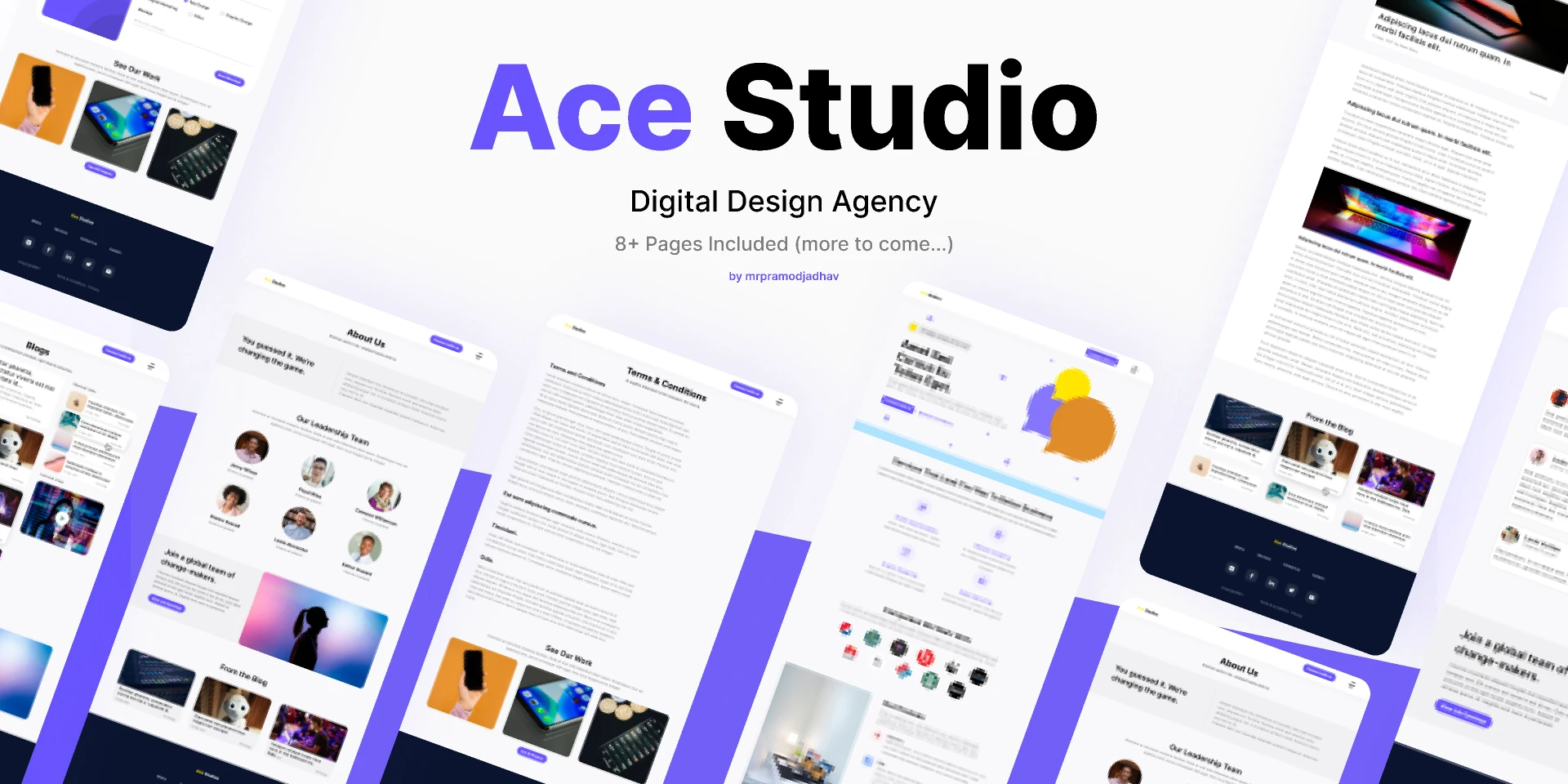 Ace Studios Agency Template for Figma and Adobe XD