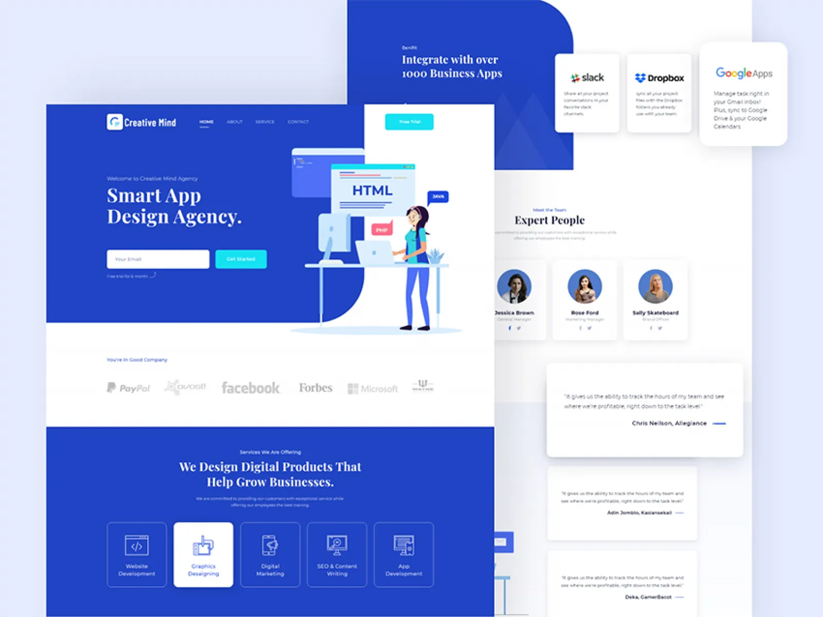 Agency Web UI Template  - Free Figma Template