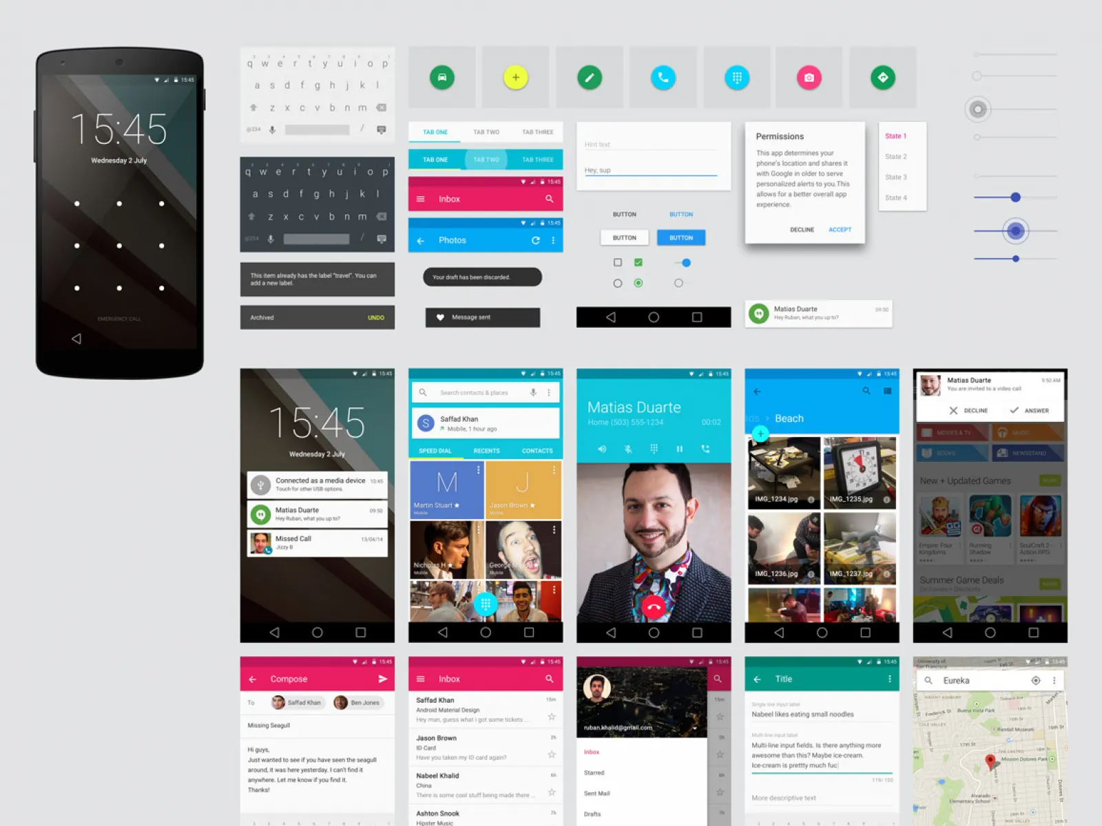 Android Lollipop GUI Kit  - Free Figma Template