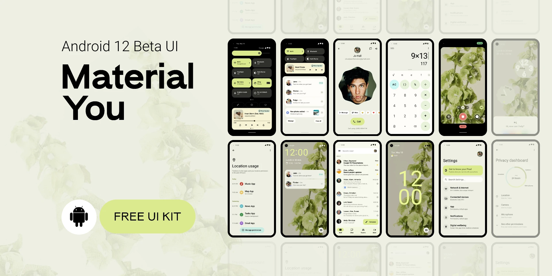 Android Material You UI Kit (Free) for Figma and Adobe XD