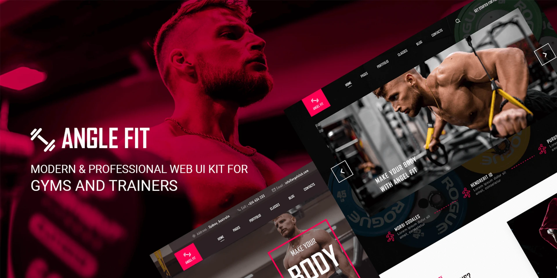 Angel Fit  A Web Kit for Gyms or Trainers for Figma and Adobe XD